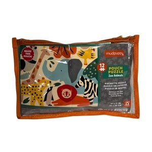 Mudpuppy Zoo Animals 12-Piece Pouch Puzzle Ages 2+ Recyclable Materials